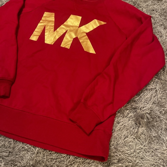 Michael Kors Red with Gold Logo Crewneck Sweatshirt / Sweater / Top - Picture 3 of 7